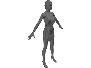 Girl Suits a Towel 3D Model