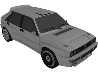 Lancia Delta HF Rally Car 3D Model