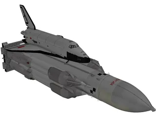 Rocket System Energia-Buran 3D Model