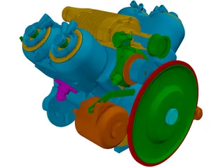 Engine V4 3D Model