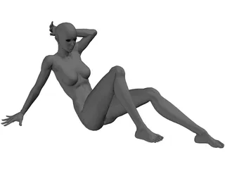 Woman Seating 3D Model