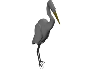 Great Egret (Ardea Alba) 3D Model