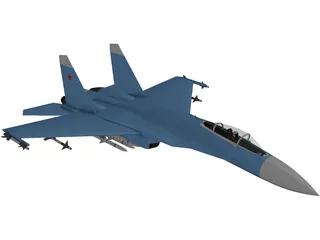 sukhoi su-27 flanker 3D Model in Fighter 3DExport