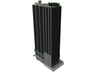 Tower with Skybar 3D Model