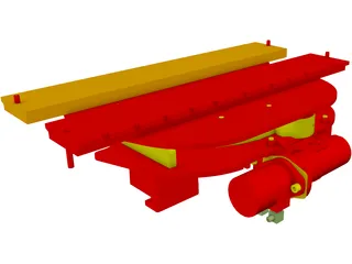 Forklift Rotator Attachment 3D Model