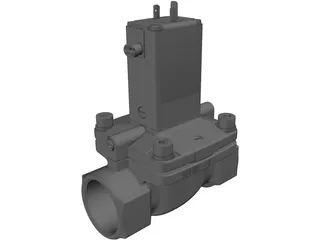 Burket Solenoid Valve 5281 1 1/4 inch 3D Model