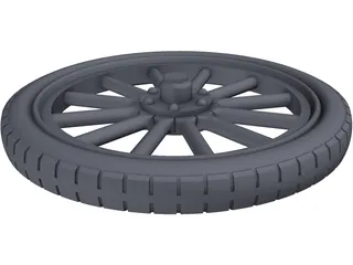 Wheel Rear Ford T 3D Model