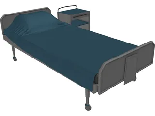 Hospital Bed 3D Model