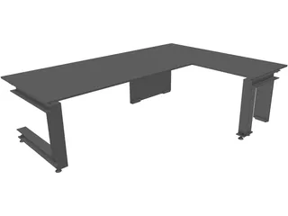 Modern Office Desk 3D Model