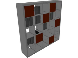 Bookcase Wooden 3D Model