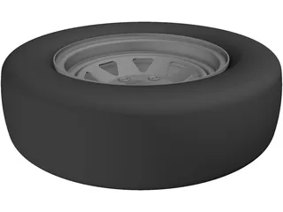 Trailer Wheel 14 Inch 3D Model