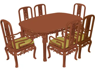 Table Dinner Home Style 3D Model