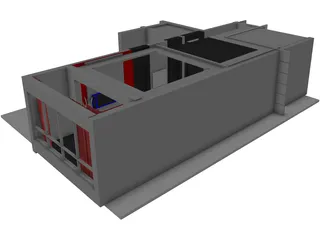 Complex Room Scene 3D Model