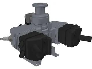 Engine Zenoah G80 Twin 3D Model