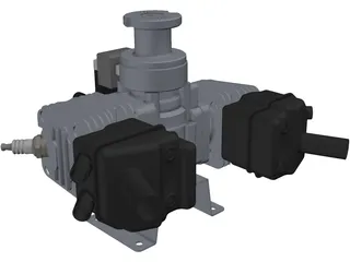 Zenoah G80 Twin Engine 3D Model