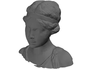 Head and Shoulders of a Statue of a Lady 3D Model