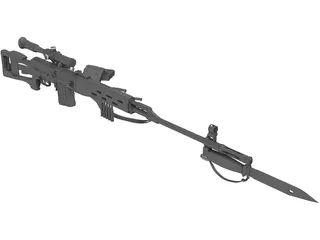 SVD Dragunov Sniper Rifle 3D Model