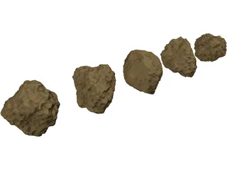 Asteroid Set 3D Model