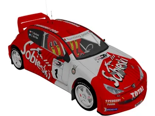 Peugeot 206 WRC 3D Model