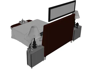 Bed Fancy Design King Size 3D Model