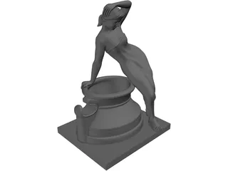 Classical Statue Woman Fountain 3D Model