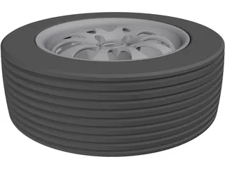 Tyre and Rim 3D Model