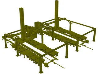 Dual Gantry Robotic System 3D Model