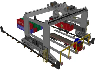 Container Loader Port 3D Model