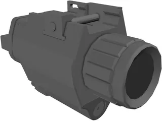 Tactical Light with Laser 3D Model