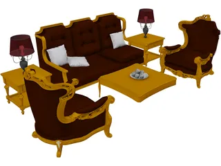 Classic Furniture Set 3D Model