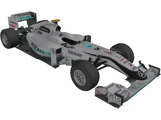 Mercedes-Benz W01 F1 (2010) 3D Model