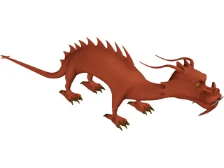 Asian Fire Dragon 3D Model
