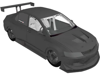 Mitsubishi Lancer Evolution HKS (2006) 3D Model