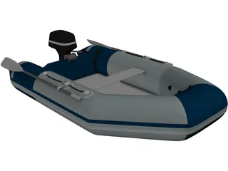 Zodimo Zodiac Boat with Outboard Motor 3D Model