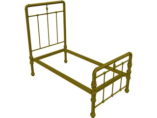 Bed Frame Antique 3D Model