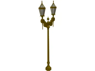 Old French Urban Light 3D Model