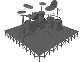 Drum Kit Big 3D Model