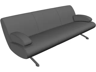 Sofa Cushioned 3D Model