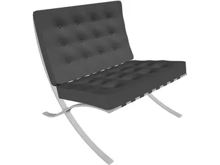 Chair Barcelona Mies Van de Rohe 3D Model