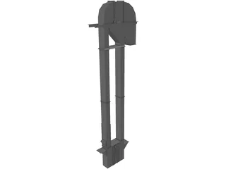 36 Inch Pulley Elevator Leg with Boot and Head 3D Model