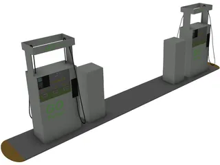 Gas Station Island 3D Model