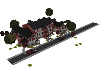 Building Apartment Mid Western 3D Model