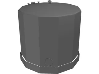 500 BBL Fiberglass Fluid Storage Tank 3D Model