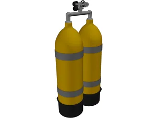 Twin Diving Tanks 3D Model