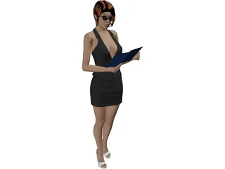 Woman with Book 3D Model