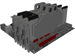 ASUS Rampage III Extreme Motherboard 3D Model