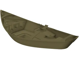 Wooden Drift Boat 3D Model