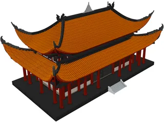 Attic Chinese Building 3D Model