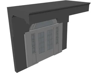 Federal Style Entry Double Doorway 3D Model