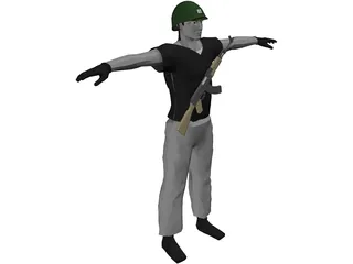 Soldier Albanian 3D Model